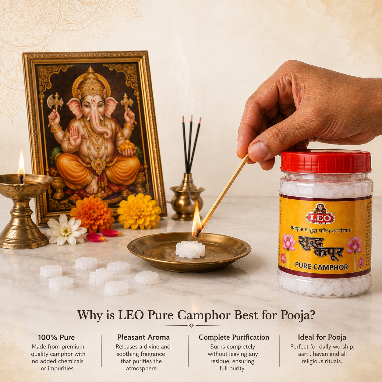 LEO Pure Camphor Tablets Jar Pack