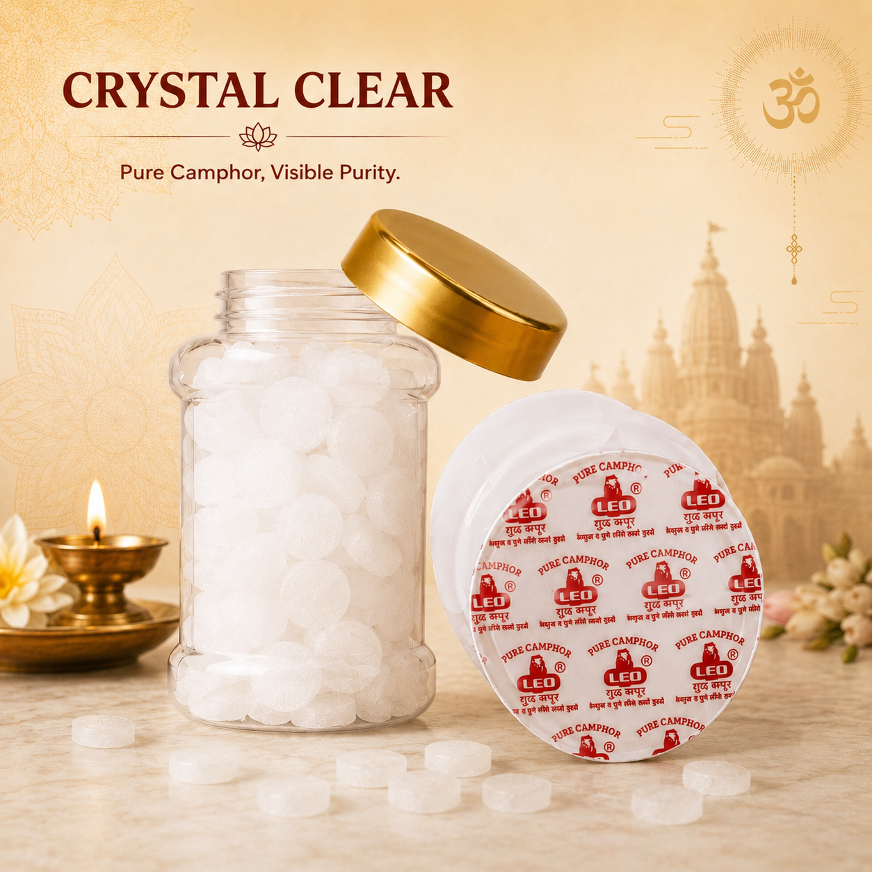 LEO Pure Camphor Tablets Jar Pack